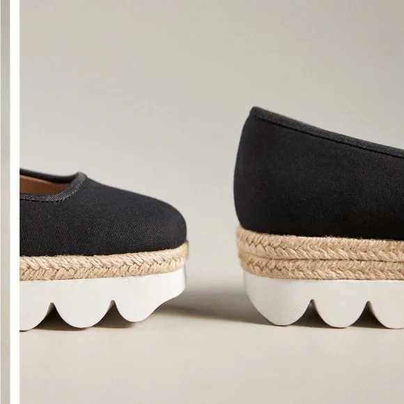 Anthropologie Black Platform Shoes with White Soles - Picture 3 of 4